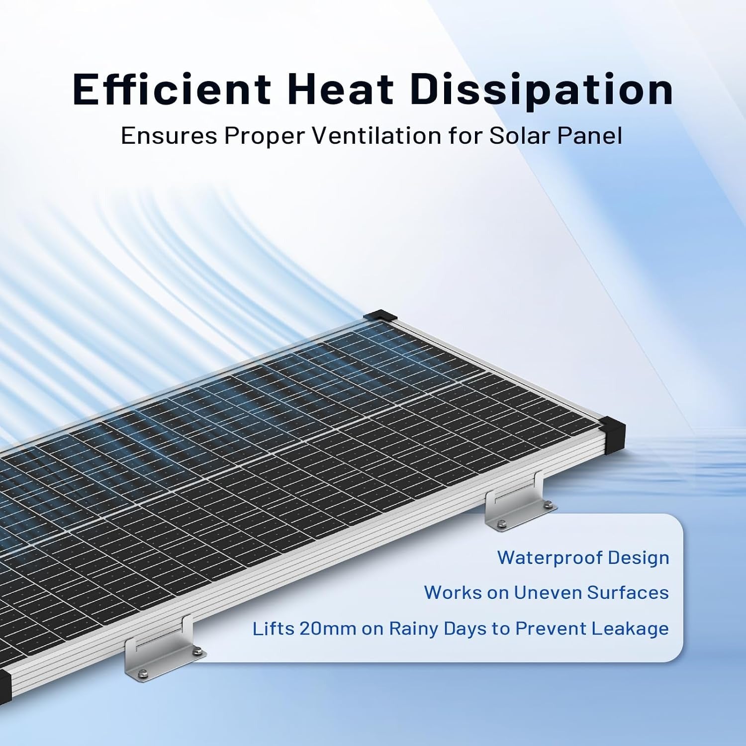 Aluminum Alloy Solar Panel Brackets for RV, Trailer, Van, Yacht and Off-Grid Roof Installation(4 PCS)