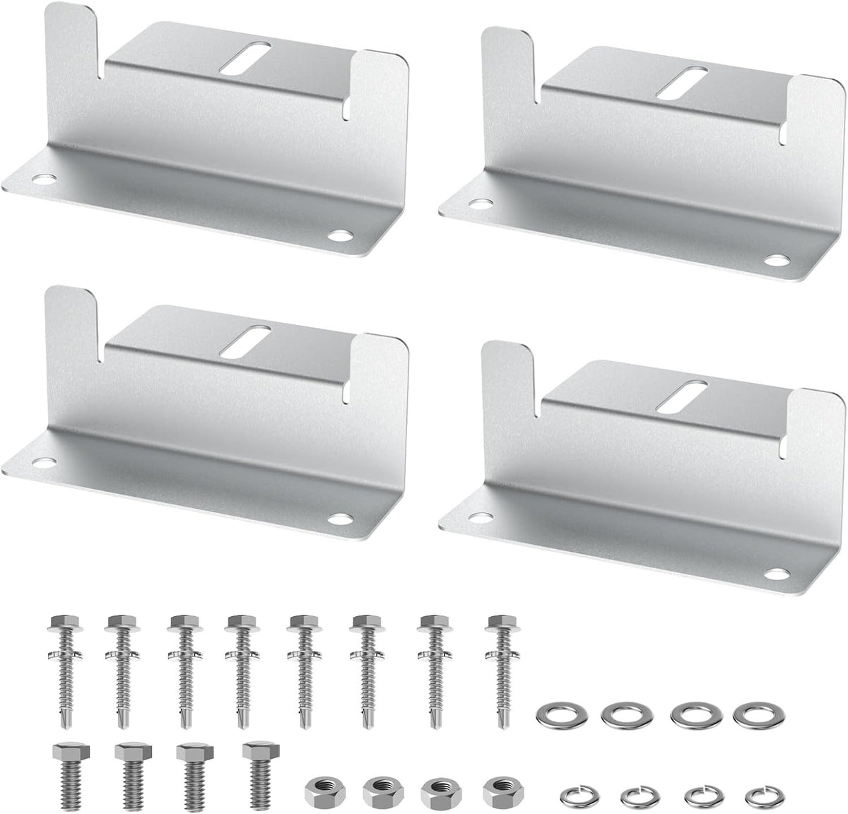 Aluminum Alloy Solar Panel Brackets for RV, Trailer, Van, Yacht and Off-Grid Roof Installation(4 PCS)