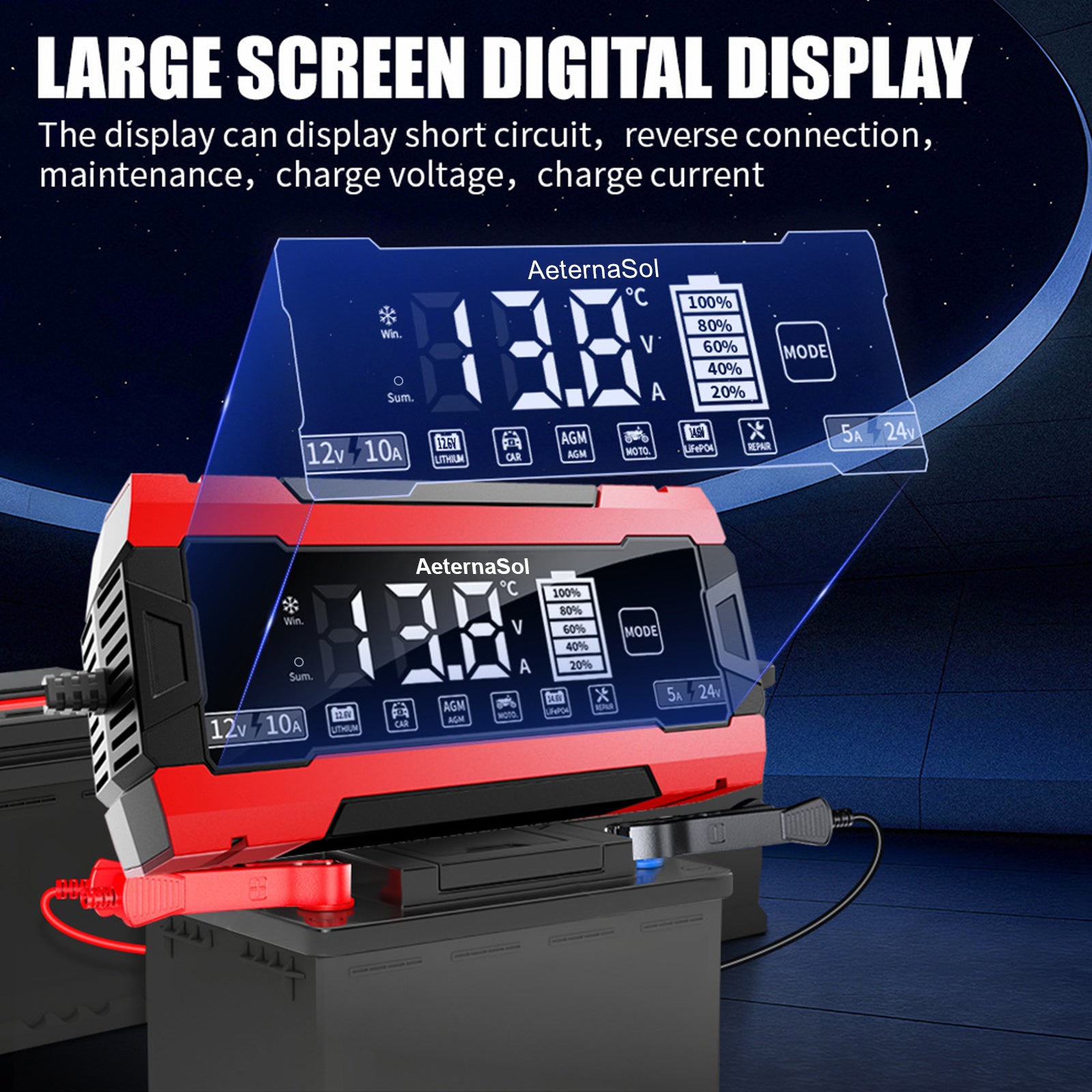 12V battery charger Car Battery Charger Intelligent Pulse Repair Smart Automatic