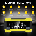 12V 10A/12A/15A/20A - Yellow - US Dual Plug
