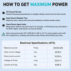 200W N-Type 18BB Bifacial Solar Panel High Conversion RV Home Off-Grid Battery