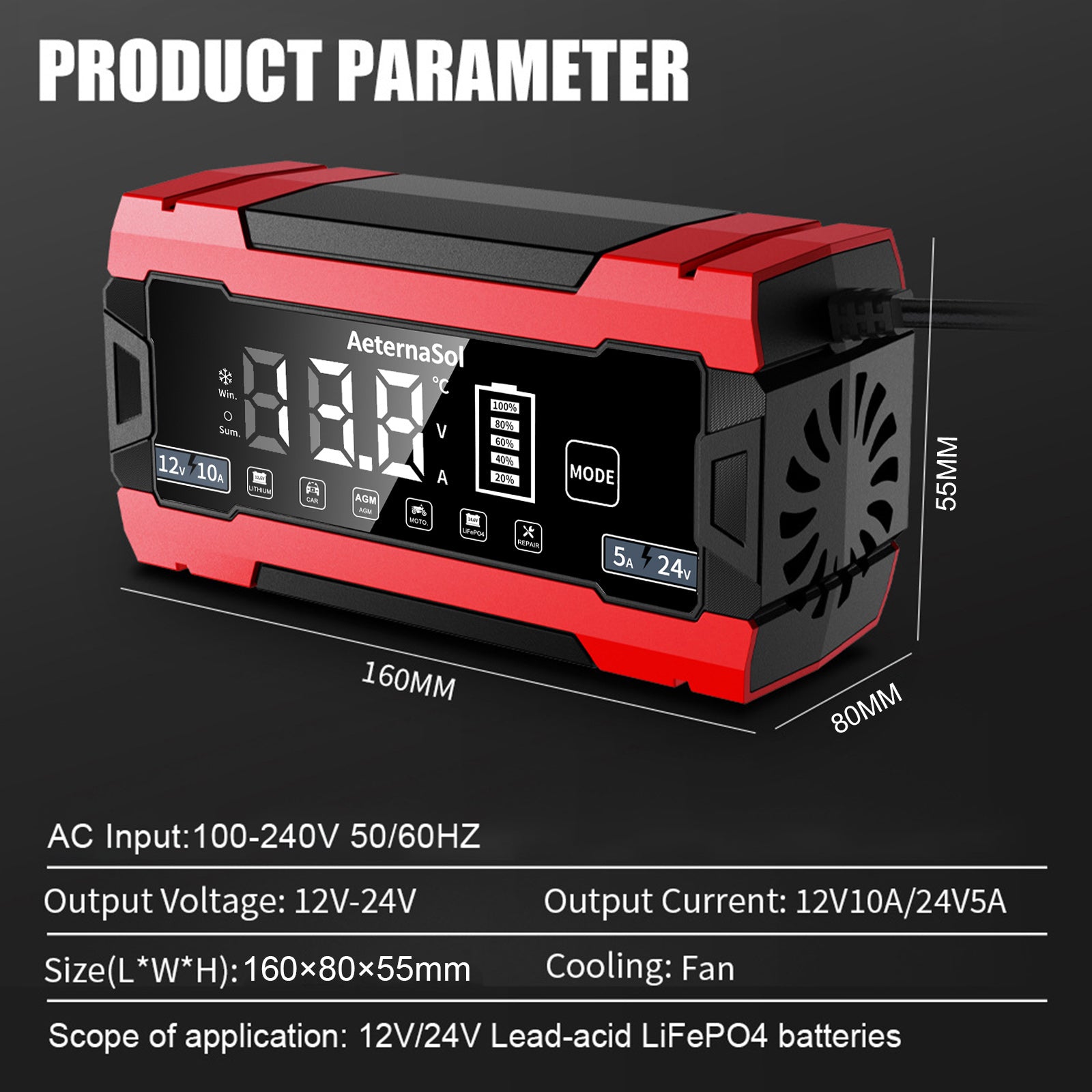 12V battery charger Car Battery Charger Intelligent Pulse Repair Smart Automatic
