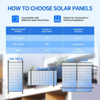 45in Adjustable Solar Panel Mounting Bracket Kit for RV, Roof, Boat & Off-Grid Systems