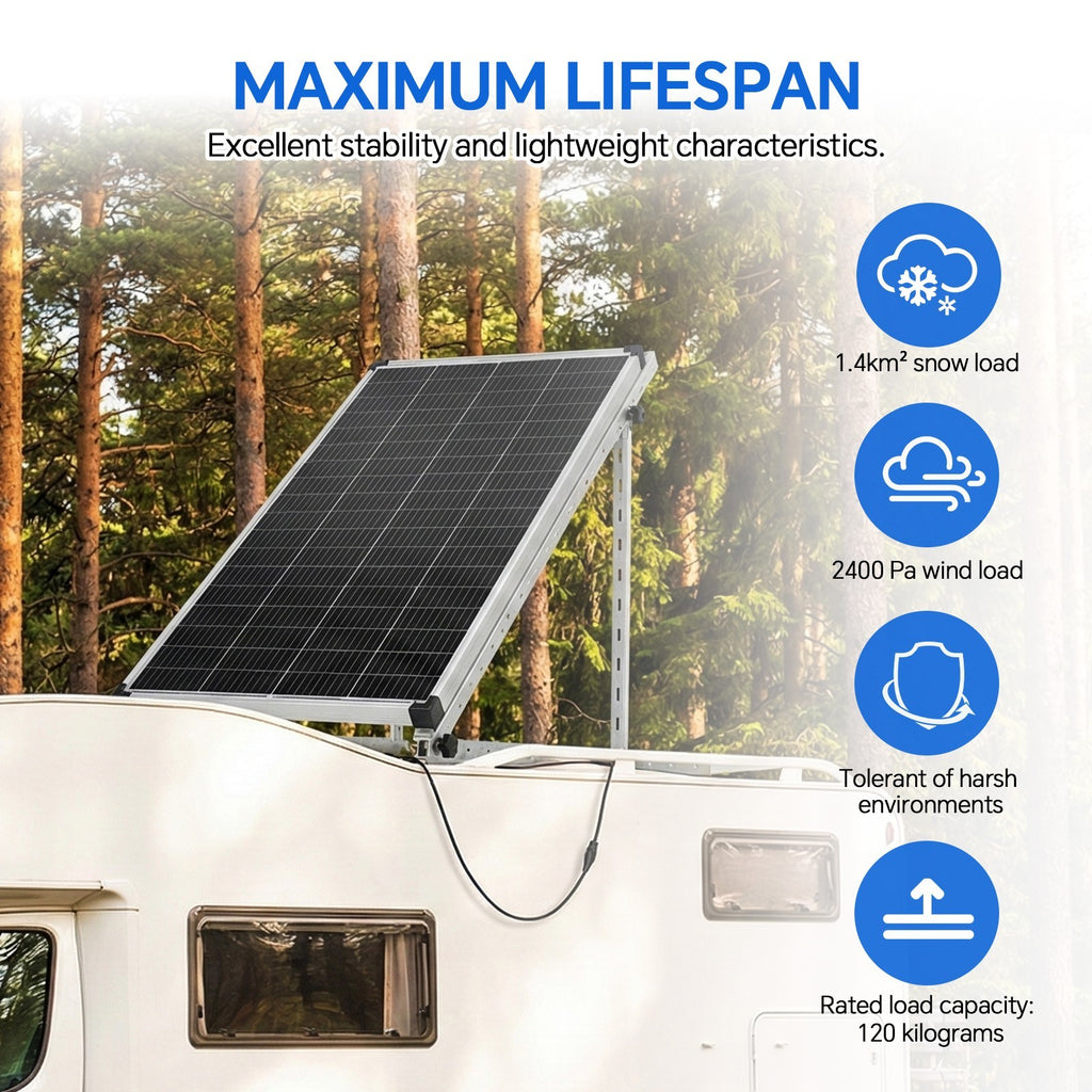 AeternaSol 45in Adjustable Solar Panel Mounting Brackets Kit Multifunction US