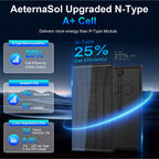 200/400 Watt Solar Panel,18BB N-Type A+ Monocrystalline Cell 25% High Efficiency 12V IP68 Waterproof Solar Panel for Rooftop, RV, Farm, Trailer, Marine, Home Off-Grid System (Black/Silver/Bifacial)