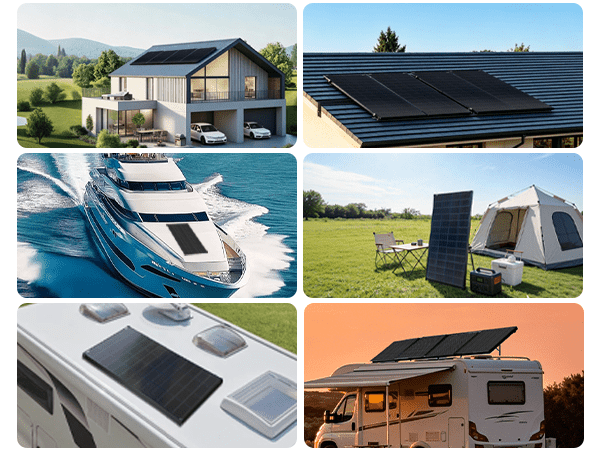 200/400 Watt Solar Panels N-Type 24 Volt 200W Solar Panel 16BB 25.6% High-Efficiency Solar Cell,IP68 24V PV Module Power Charger for Class B Van RV Marine Cabin Roof Home Farm for 12V/24V Systems