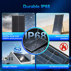 100W/200W/400W/800W/1200W/1600W N-Type Solar Panel, 12V 18BB 25.2% High-Efficiency IP68 Waterproof Solar Panels for RV, Marine, Trailer, Camper, Rooftop, Farm & Other Off-Grid Systems