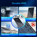 AeternaSol Solar Panels,200W/400W Solar Panel 12v n Type 18bb Solar Panel A+ Grade PV Module with IP68 Junction Box,25% Cell Efficiency 200W/400W Solar Panels for Off Grid RV Boat Rooftop Camper(200W/400W Black/)