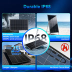 200/400 Watt Solar Panel,18BB N-Type A+ Monocrystalline Cell 25% High Efficiency 12V IP68 Waterproof Solar Panel for Rooftop, RV, Farm, Trailer, Marine, Home Off-Grid System (Black/Silver/Bifacial)