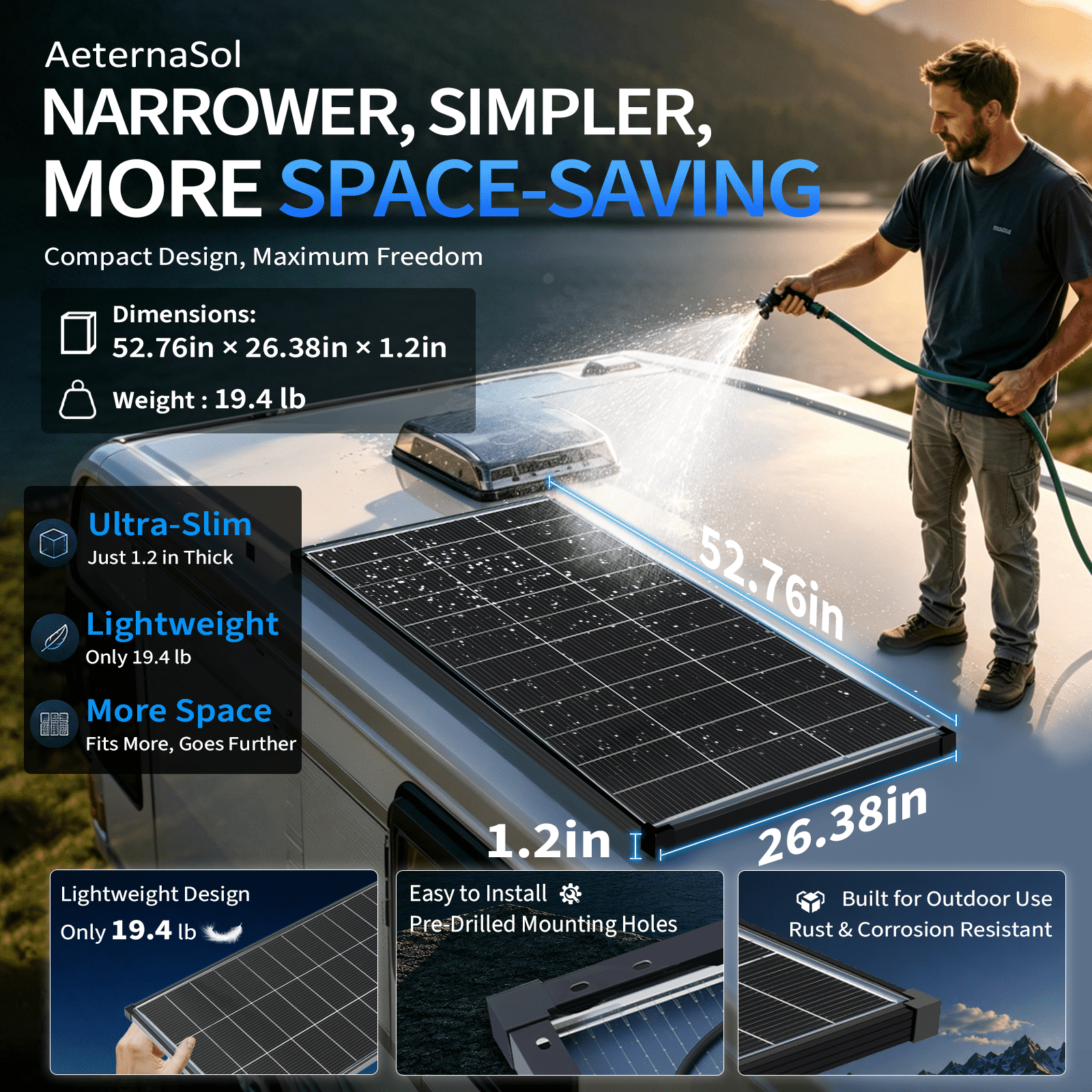 200W/400W Solar Panel N-Type, 12V N-Type 200 Watt Solar Panels 18BB 25.2% High-Efficiency IP68 Waterproof for RV Marine Trailer Camper Rooftop Farm Other Off-Grid System (200W Solar Panel Bifacial)