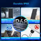 100W/200W/400W Solar Panel,N-Type 12V 18BB 25% High-Efficiency A+ Monocrystalline Cell IP68 Waterproof Solar Panel for RV Marine Boat Trailer Camper Rooftop Farm and Other Off-Grid System (Black/Silver/Bifacial)