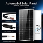 225Watt 12V Solar Panel N-Type 0BB Anti-Shading Mono Off Grid RV Roof Home 200w
