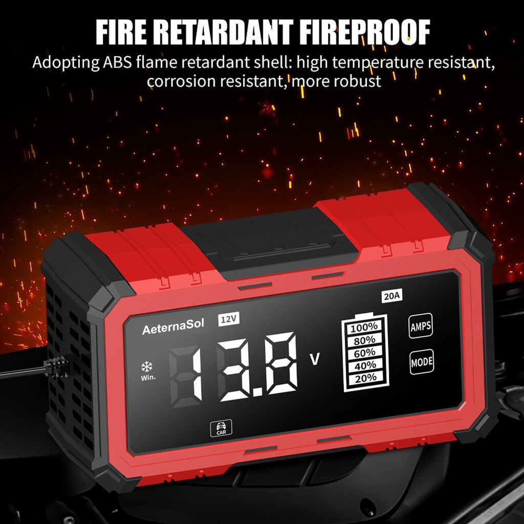 12V/24V 20A Car Battery Charger Intelligent Pulse Repair Smart Automatic for Car