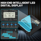 40A Solar Charge Controller, 12V/24V MPPT Controller, Adjustable LCD with Timer, Dual USB Ports, for RV, Boat, Cabin, Off-Grid Systems, Compatible with FLD/LiFePO4/SLD/GEL/AGM (Blue)/(Orange)