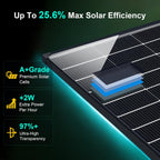 4er-Set 100W N-Typ Solarpanels, 25,6 % hocheffizientes monokristallines PV-Modul mit IP68-Anschlussdose für Wohnmobile, Camping und Zuhause