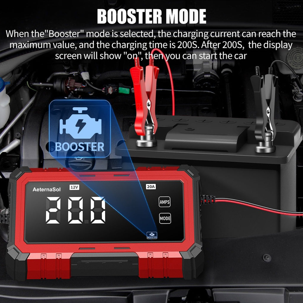 12V/24V 20A Car Battery Charger Intelligent Pulse Repair Smart Automatic for Car