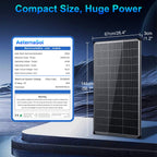 AeternaSol Solar Panels,200W/400W Solar Panel 12v n Type 18bb Solar Panel A+ Grade PV Module with IP68 Junction Box,25% Cell Efficiency 200W/400W Solar Panels for Off Grid RV Boat Rooftop Camper(200W/400W Black/)