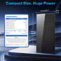 AeternaSol Solar Panels,200W/400W Solar Panel 12v n Type 18bb Solar Panel A+ Grade PV Module with IP68 Junction Box,25% Cell Efficiency 200W/400W Solar Panels for Off Grid RV Boat Rooftop Camper(200W/400W Black/)
