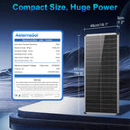 100W/200W/400W Solar Panel,N-Type 12V 18BB 25% High-Efficiency A+ Monocrystalline Cell IP68 Waterproof Solar Panel for RV Marine Boat Trailer Camper Rooftop Farm and Other Off-Grid System (Black/Silver/Bifacial)