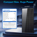 200/400 Watt Solar Panel,18BB N-Type A+ Monocrystalline Cell 25% High Efficiency 12V IP68 Waterproof Solar Panel for Rooftop, RV, Farm, Trailer, Marine, Home Off-Grid System (Black/Silver/Bifacial)
