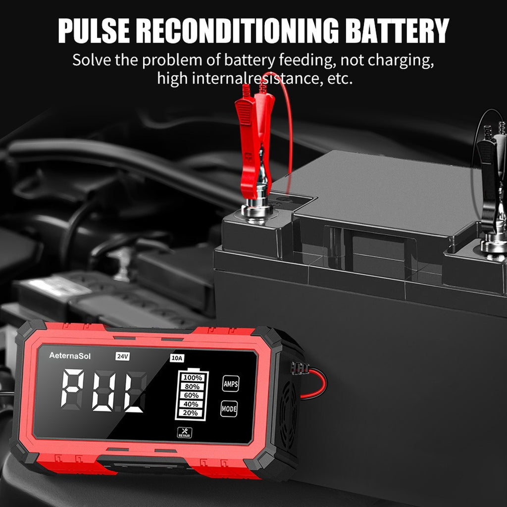12V/24V 20A Car Battery Charger Intelligent Pulse Repair Smart Automatic for Car