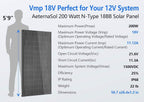 200/400 Watt Solar Panel, 18 Volt Solar Panels for RV, 25% High Efficiency N-Type 18BB PV Module Solar Charger Waterproof IP68 for 12V Battery Shed Van Camp Boat Home Farm Off-Grid(56.7"x26.4"x 1.2")