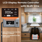 1000W/1500W/2000W/3000W Reiner Sinus-Wechselrichter, 12V DC auf 120V AC Konverter für Solaranlagen, Wohnmobile, Boote und Lkw