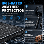 200W/400W Solar Panel N-Type, 12V N-Type 200 Watt Solar Panels 18BB 25.2% High-Efficiency IP68 Waterproof for RV Marine Trailer Camper Rooftop Farm Other Off-Grid System (200W Solar Panel Bifacial)