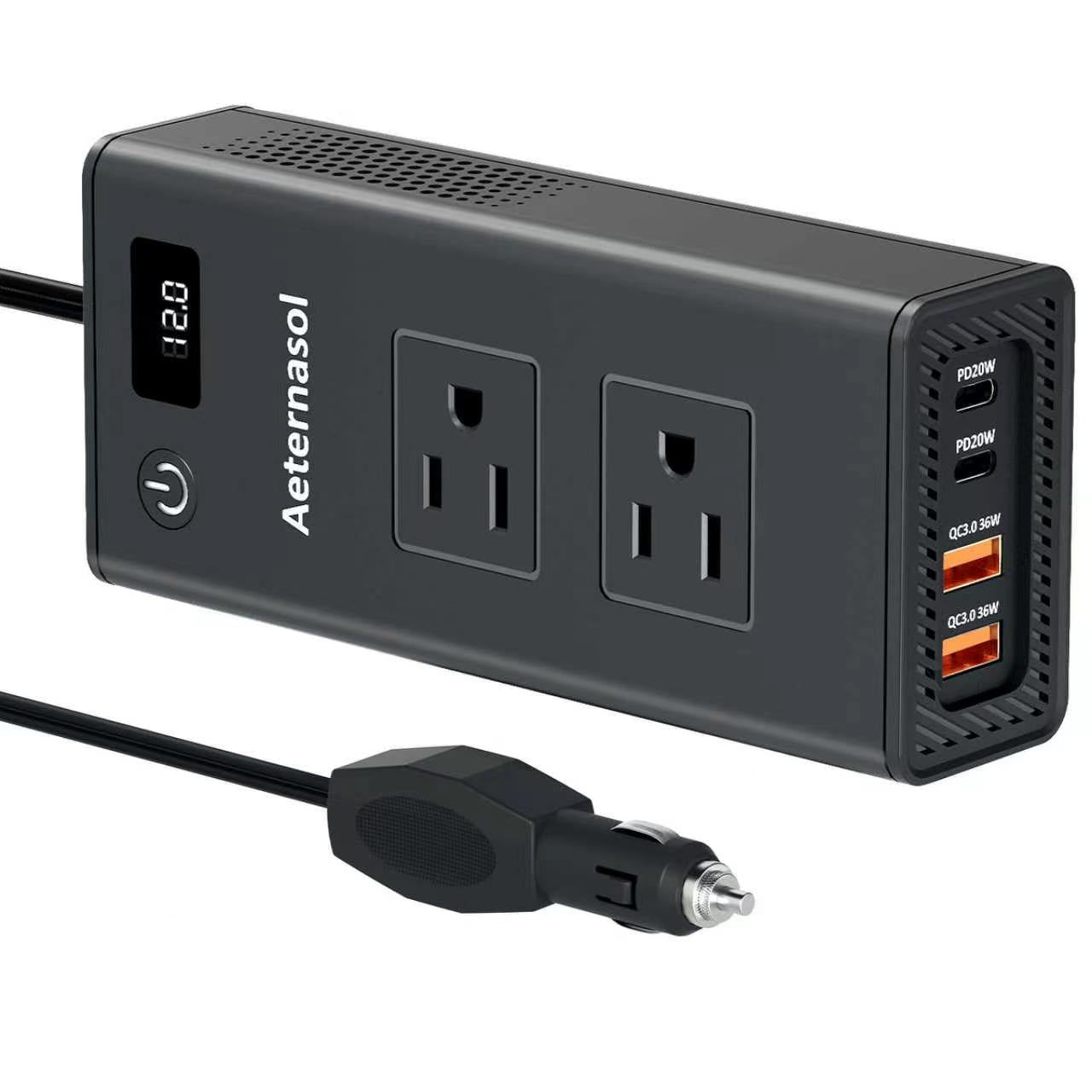 200W Car Power Inverter DC 12V to AC 110V 120V Converter Adapter Charger RV US