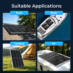 225Watt 12V Solar Panel N-Type 0BB Anti-Shading Mono Off Grid RV Roof Home 200w