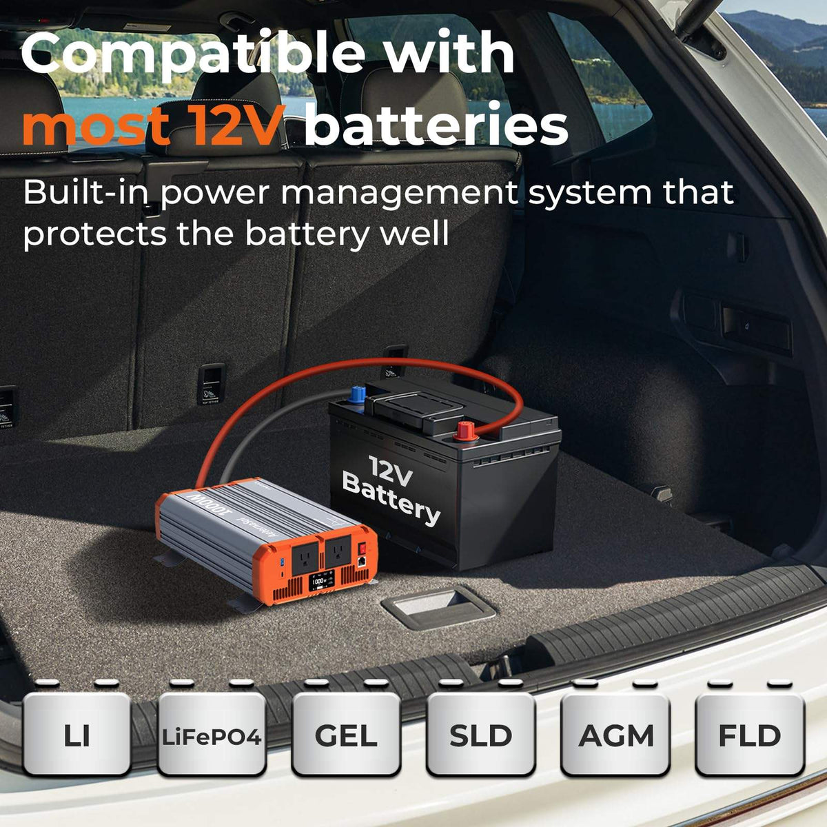 1000W/1500W/2000W/3000W Reiner Sinus-Wechselrichter, 12V DC auf 120V AC Konverter für Solaranlagen, Wohnmobile, Boote und Lkw