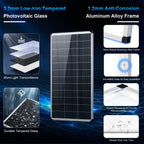 200/400 Watt Solar Panel,18BB N-Type A+ Monocrystalline Cell 25% High Efficiency 12V IP68 Waterproof Solar Panel for Rooftop, RV, Farm, Trailer, Marine, Home Off-Grid System (Black/Silver/Bifacial)