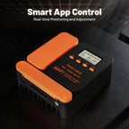 40A Solar Charge Controller, 12V/24V MPPT Controller, Adjustable LCD with Timer, Dual USB Ports, for RV, Boat, Cabin, Off-Grid Systems, Compatible with FLD/LiFePO4/SLD/GEL/AGM (Blue)/(Orange)