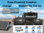 12V Solar Car Battery Charger 12W Waterproof Portable Solar Trickle Charger Maintainer with Smart PWM Controller for Car, Automotive, Motorcycle, Boat, Marine, RV,Trailer, Snowmobile, etc.