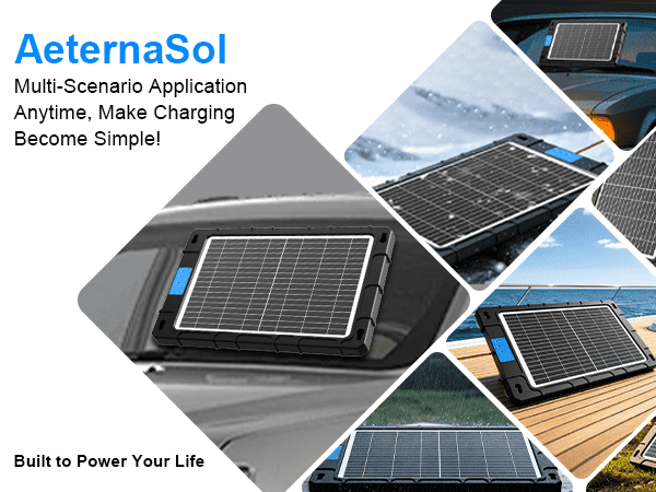 12V Solar Car Battery Charger 12W Waterproof Portable Solar Trickle Charger Maintainer with Smart PWM Controller for Car, Automotive, Motorcycle, Boat, Marine, RV,Trailer, Snowmobile, etc.