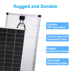 200/400 Watt Solar Panel, 18 Volt Solar Panels for RV, 25% High Efficiency N-Type 18BB PV Module Solar Charger Waterproof IP68 for 12V Battery Shed Van Camp Boat Home Farm Off-Grid(56.7"x26.4"x 1.2")