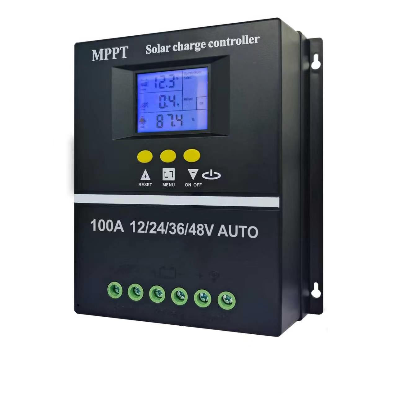 MPPT 12V/24V/36V/48V Solar Charge Controller Tools 100A LCD Dual USB