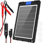 12V Solar Car Battery Charger 12W Waterproof Portable Solar Trickle Charger Maintainer with Smart PWM Controller for Car, Automotive, Motorcycle, Boat, Marine, RV,Trailer, Snowmobile, etc.